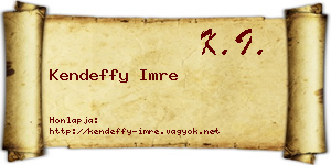 Kendeffy Imre névjegykártya