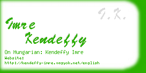 imre kendeffy business card